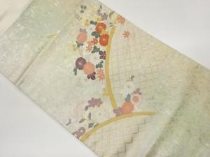 引箔光悦垣に秋草模様織出し名古屋帯